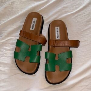 Steve Madden Green and Brown Sandals